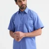 Mens Pinpoint Oxford Half Sleeve Shirt